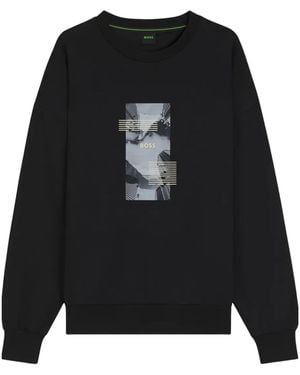 HUGO Graphic-Print Sweatshirt - Black