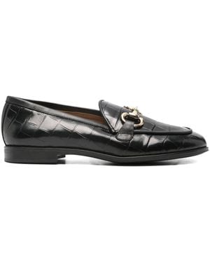 Pedro Miralles Loafer mit Horsebit in Kroko-Optik - Schwarz