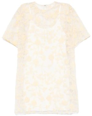 ROTATE BIRGER CHRISTENSEN Minikleid Mit Blumenstickerei - Natur