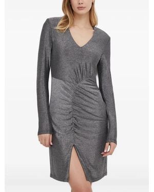 Joop! Glitter V-Neck Mini Dress - Gray