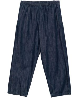 CROQUIS Wide-Leg Drawstring Jeans - Blue