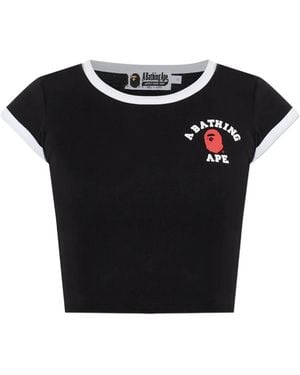 A Bathing Ape Ringer Graphic T-Shirt - Black