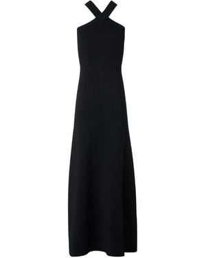 Akris Robe Longue À Bretelles Croisées - Noir