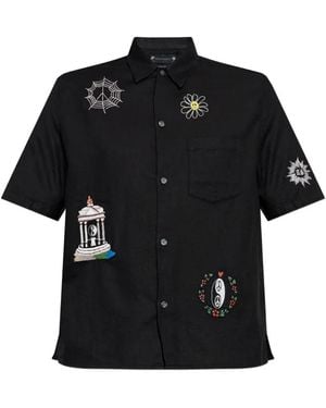 AllSaints Karlton Embroidered Shirt - Black