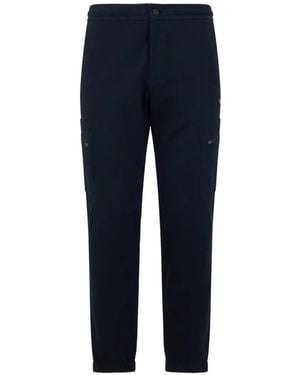 Paul & Shark Elasticated-Waistband Cargo Trousers - Blue
