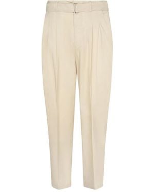 BE ABLE Plissierte Hose mit Gürtel - Natur