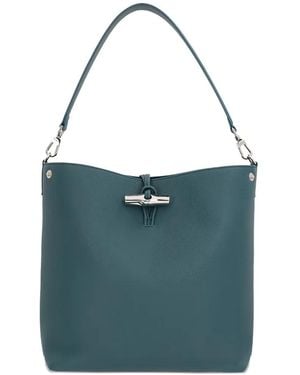 Longchamp Le Roseau-Tone Hardware Tote Bag - Blue