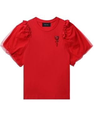 Simone Rocha Crystal-Embellished Blouse - Red