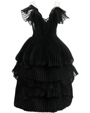 Marchesa Gestuftes Abendkleid - Schwarz