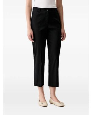 Sisley Cropped Straight-Leg Pants - Black