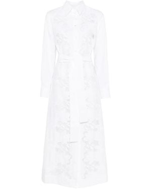 P.A.R.O.S.H. Chemisier With Embroidery - White