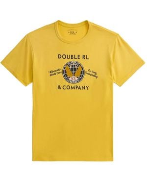 RRL Slogan-Print Cotton T-Shirt - Yellow