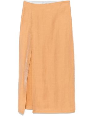 Alysi Jupe Mi-Longue À Détails En Lurex - Orange