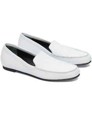 Loulou de Saison Boros Lds Topstitching Loafers - White