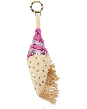 Kurt Geiger Crystal-Embellished Ice-Cream Keyring - Pink