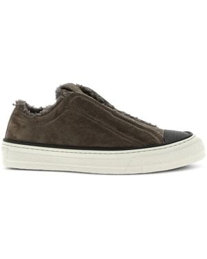 Brunello Cucinelli シアリングトリム スニーカー - ブラウン