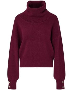 Liu Jo Ribbed-Knit Turtleneck Jumper - Purple