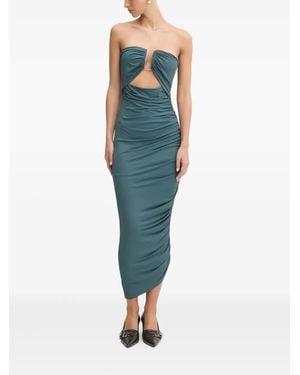 Aniye By Jett Ruched Midi Dress - Blue