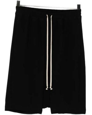 Rick Owens Drawstring Dropped-Crotch Shorts - Black
