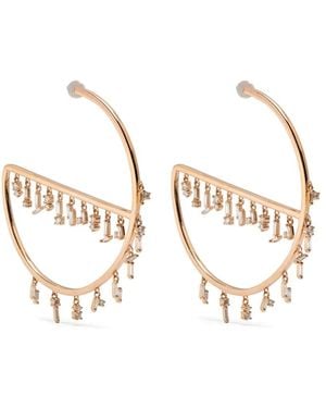 Suzanne Kalan 18k Yellow Gold Diamond Hoop Earrings - White