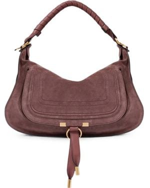 Chloé Small Marcie Suede Tote Bag - Brown