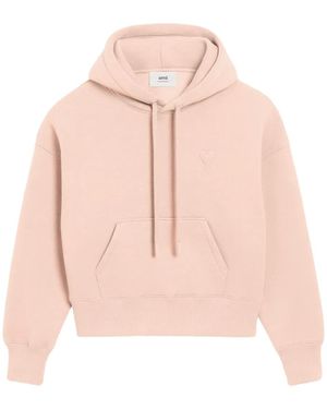 Ami Paris Ami De Coeur Cotton Hoodie - Pink