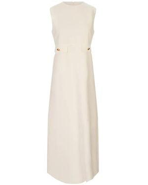 P.A.R.O.S.H. Button-Detail Sleeveless Dress - White