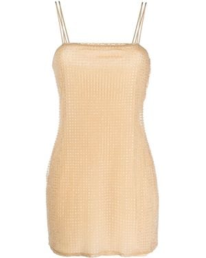 Alexander Wang Embellished Mesh Minidress - Natural