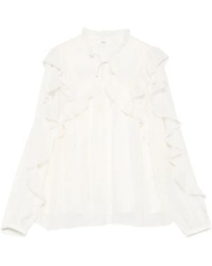 Ba&sh Blusa con volantes - Blanco