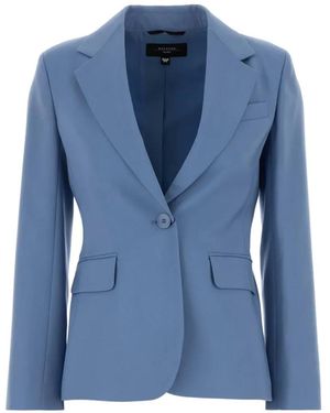 Weekend by Maxmara Lamine Wool Blazer - Blue