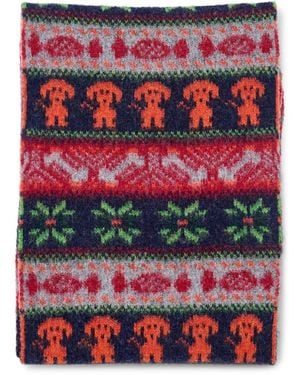 Howlin' Dog-Fairisle Lambswool Scarf - Red