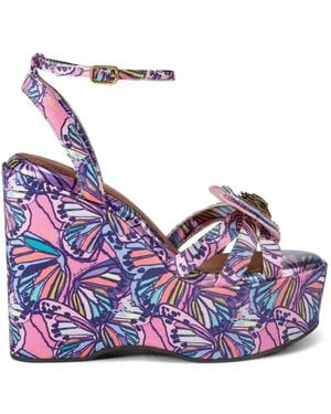 Kurt Geiger Butterfly Wedge-Heel Sandals - Blue