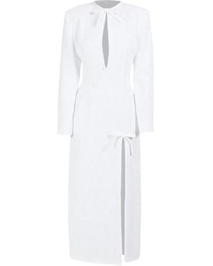 ROWEN ROSE Maxi-Jurk Met Strikdetail - Wit