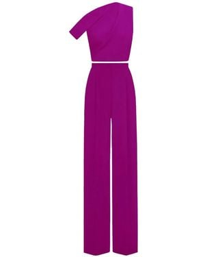 Gemy Maalouf One-Shoulder Crepe Jumpsuit - Purple