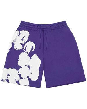 DENIM TEARS Big Cotton Wreath Shorts - Purple