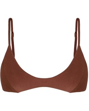 Lenny Niemeyer Ribbed Triangle Bikini Top - Brown