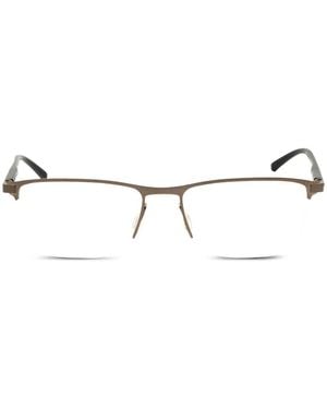 Porsche Design Rectangle-Frame Glasses - Brown