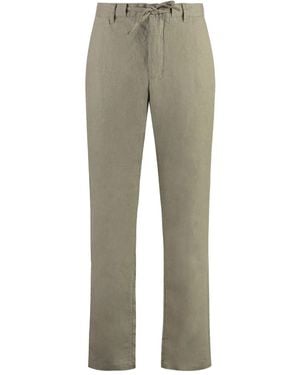 GANT Linen Straight-Leg Trousers - Grey