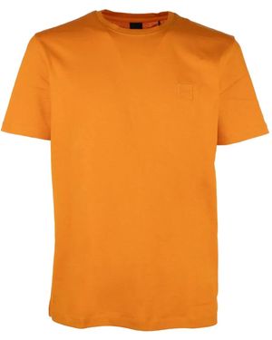 HUGO T-Shirt mit Logo-Patch - Orange