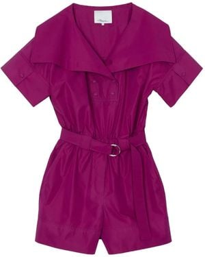 3.1 Phillip Lim Wide-Collar Belted Jumpsuit - Purple