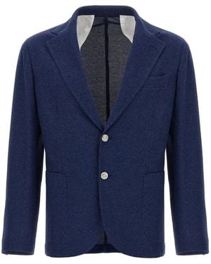 Barba Napoli Sakko mit aufgesetzten Taschen - Blau