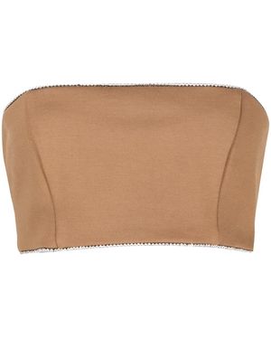 STAUD Cropped Bralette Top - Natural