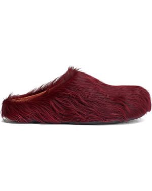 Marni Mules Mit Kalbsfell - Rot