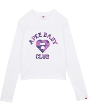 AAPE BY A BATHING AP Camo-Heart Logo T-Shirt - White