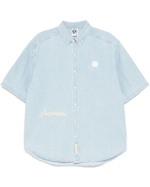 Aape By A Bathing Ape Jeanshemd Mit Logo-Patch - Blau