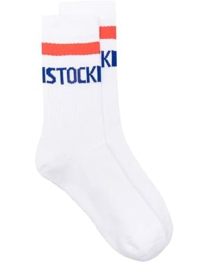 Birkenstock Logo Jacquard Ribbed Socks - White