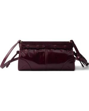 Prada Sac Porté Épaule En Cuir À Boucle Bonnie - Violet