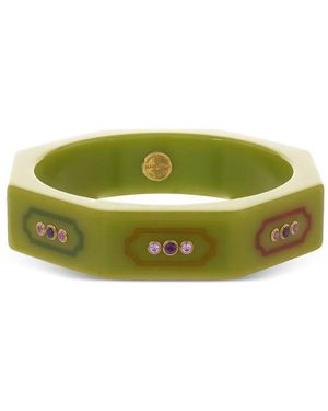 Mark Davis 18K Sapphire Garnet Bangle - Green