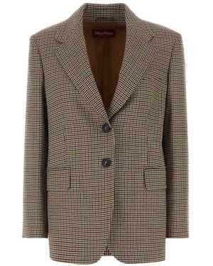 Max Mara Alice Houndstooth Blazer - Brown