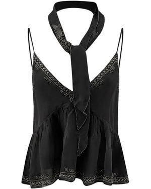 Scarlett Poppies Stud-Embellished Halterneck Top - Black